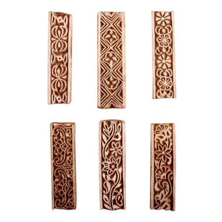 Set of 6 Piece New Mix Wooden Printing Block